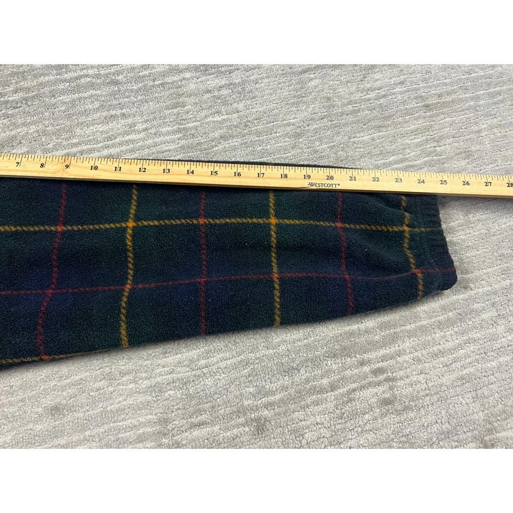 Boca Classics Fleece Pullover Mens XL Green Plaid Quarter‎ Zip Mock Neck Outdoor